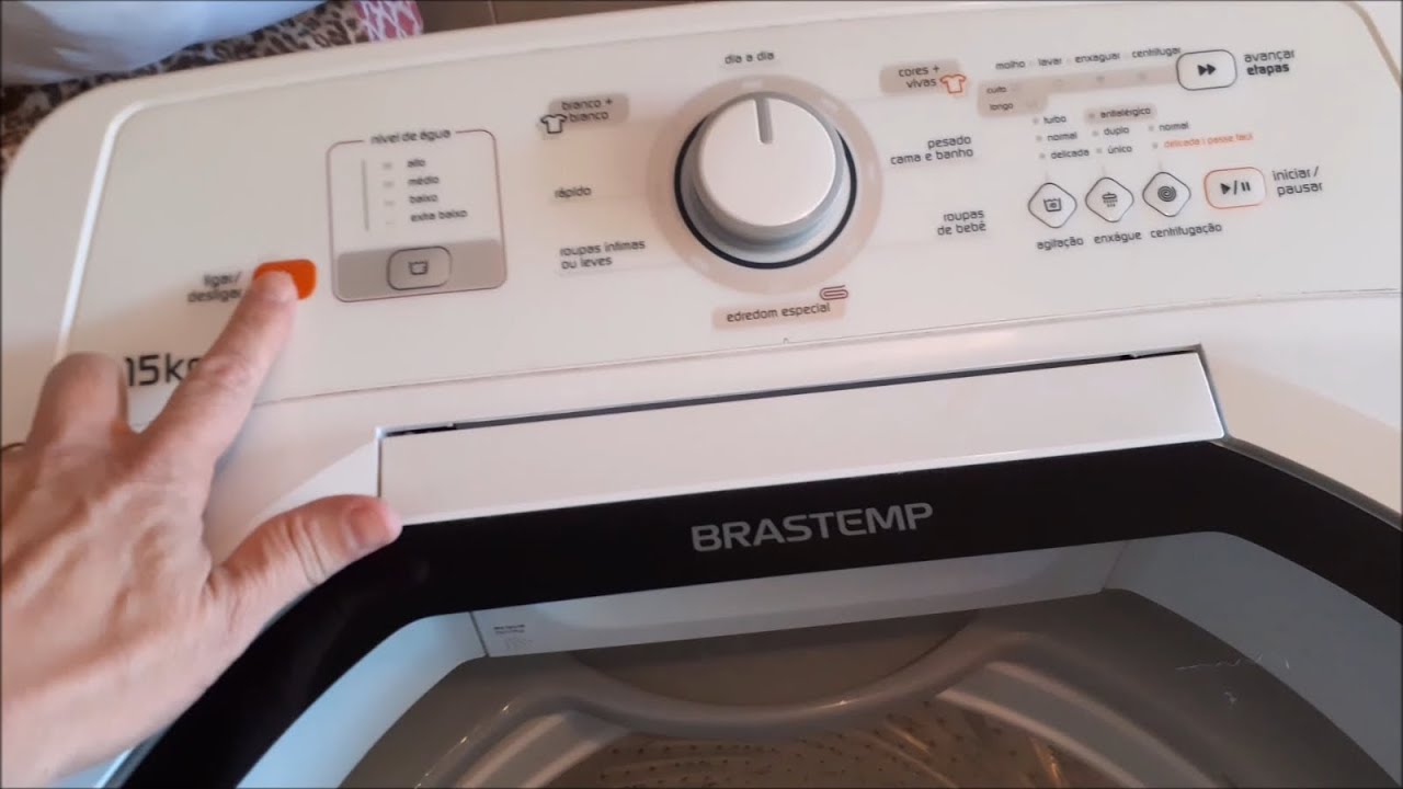Consertando uma lavadora Brastemp 15Kg (BWH15ABBNA70) com o botão de liga/desliga intermitente