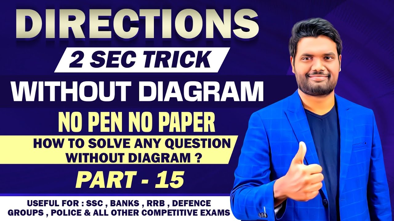 DIRECTIONS (PART - 15) 2 SEC TRICKS | NO PEN NO PAPER (WITHOUT DIAGRAM) | SMART & BEST TRICKS