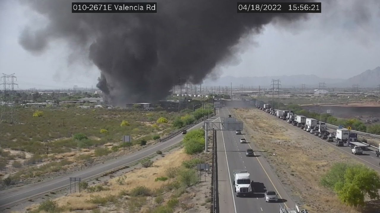 Fire burning in Tucson off of I-10