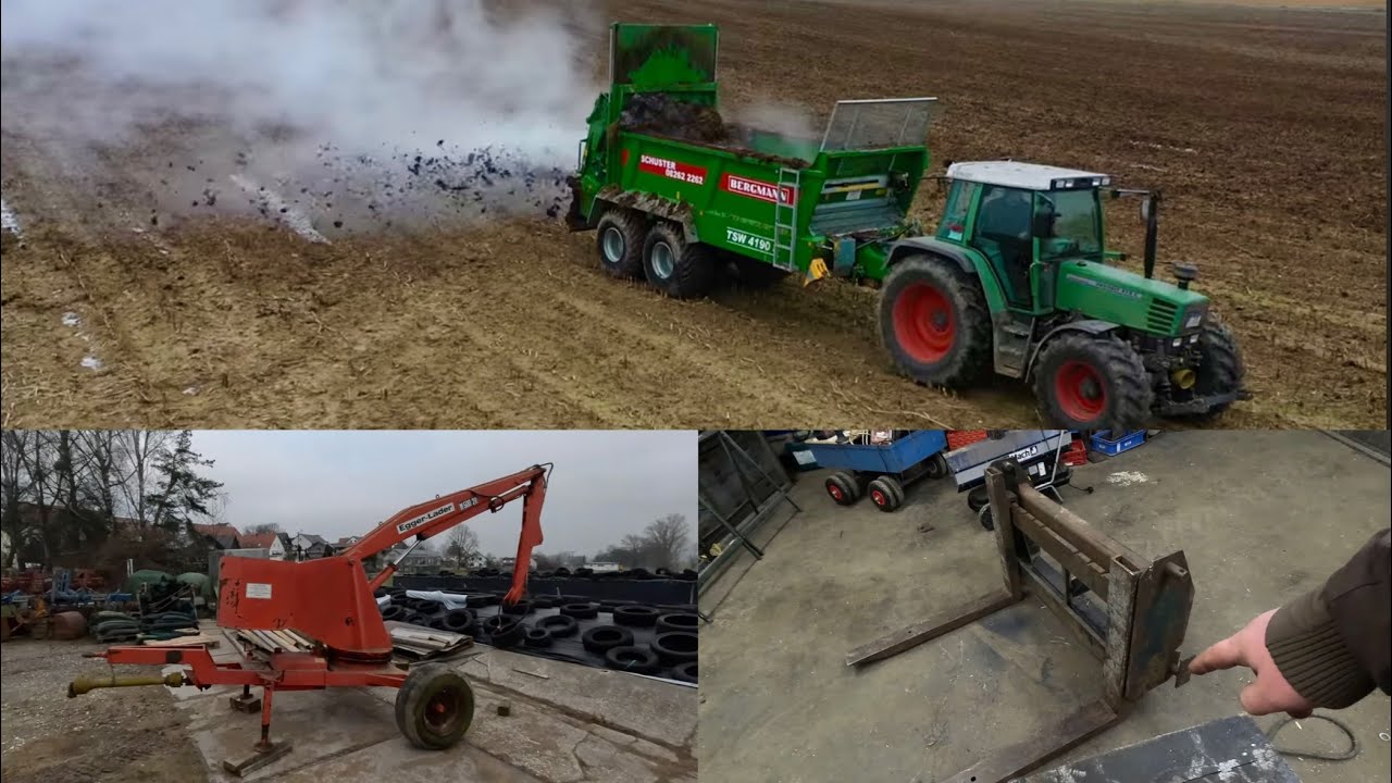 Farmvlog#35 Miststreuen mit Drohne/Palettengabel optimieren