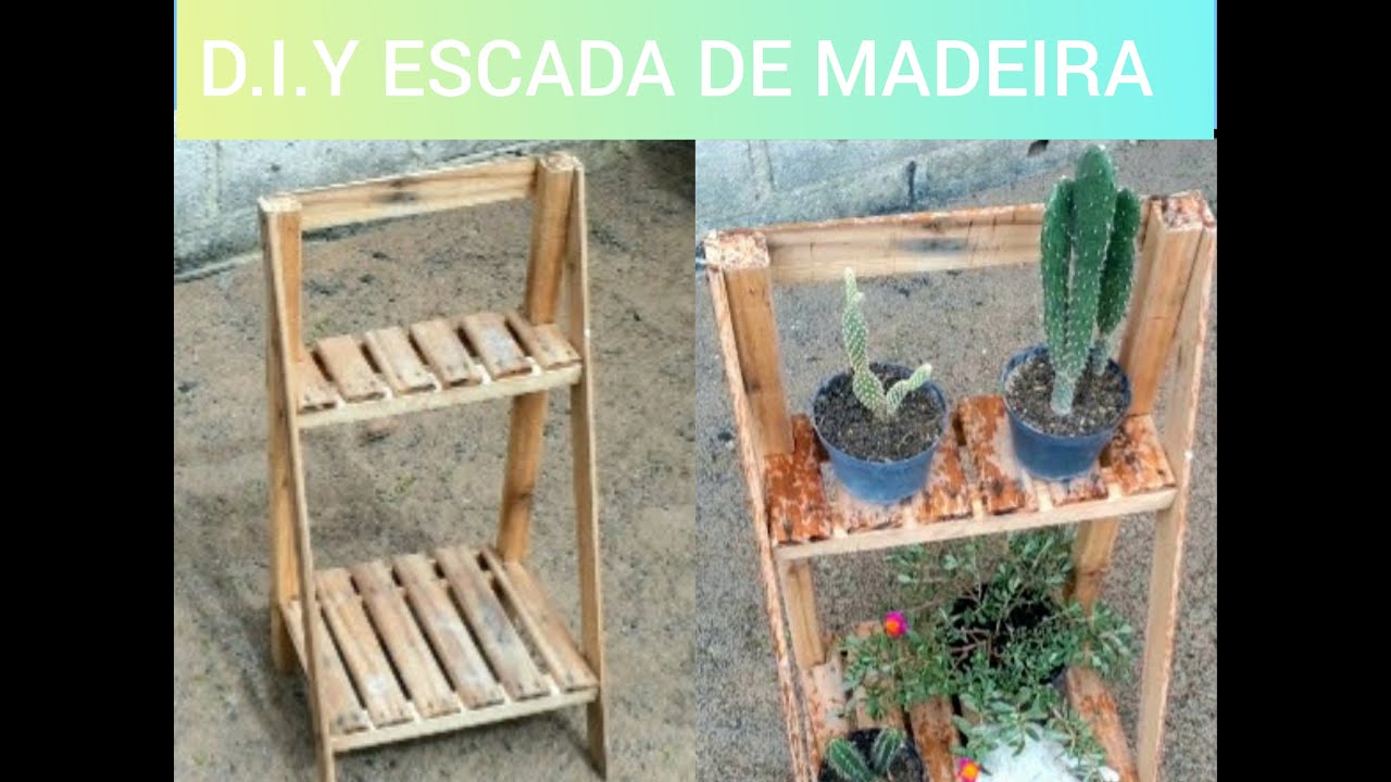 DIY - Estante escada | Com estrado de cama