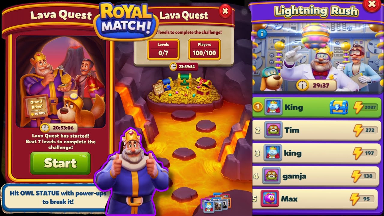 Royal Match Game play Level 61-85 new Area library 📚Lava Quest 100 Players
