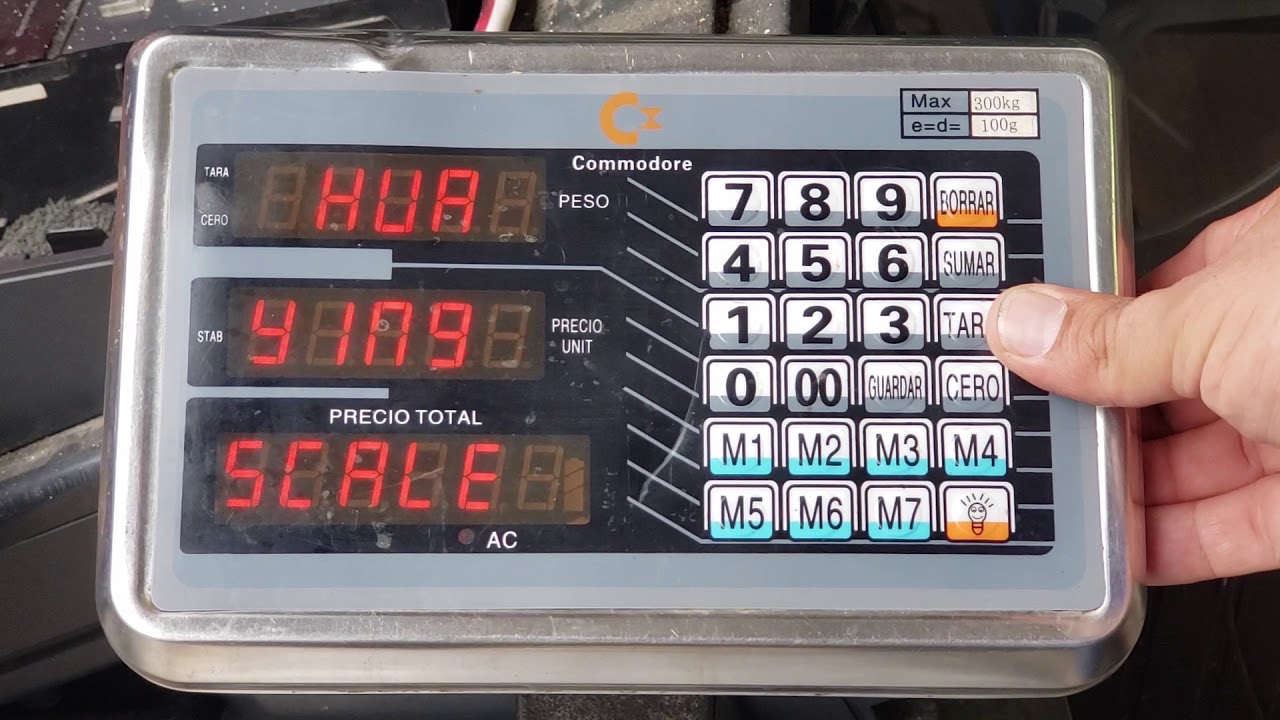 Ajuste de peso (calibración) indicador commodore para bascula electrónica