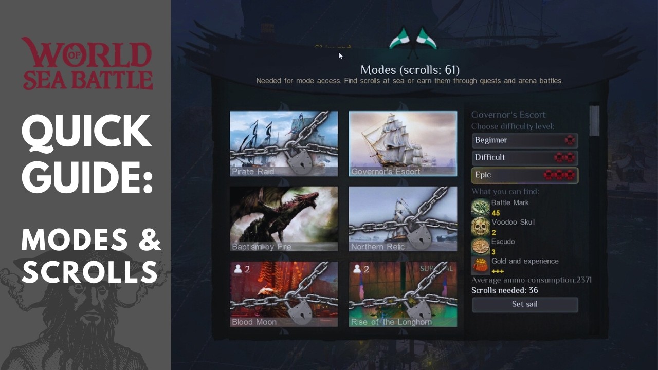 Режимы и свитки в World of Sea Battle | Краткое руководство для начинающих