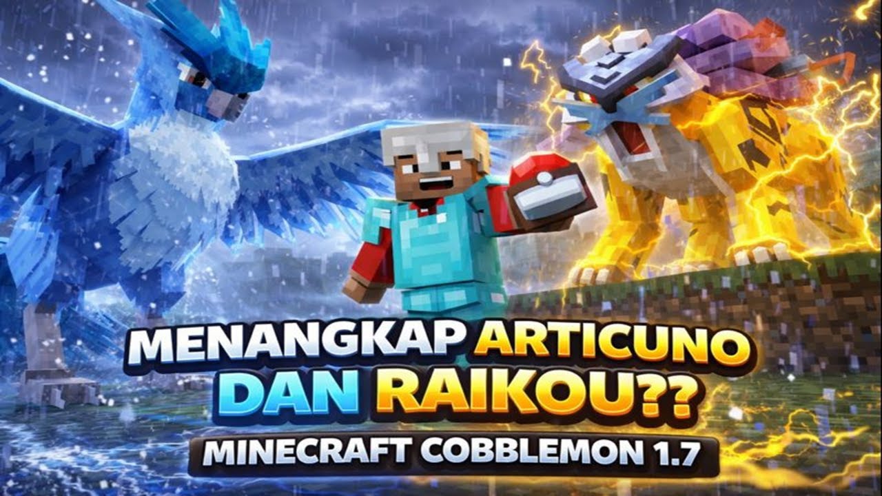 LAGENDA ARTICUNO DAN RAIKOU??? | MINECRAFT COBBLEMON 1.7 | MALAYSIA