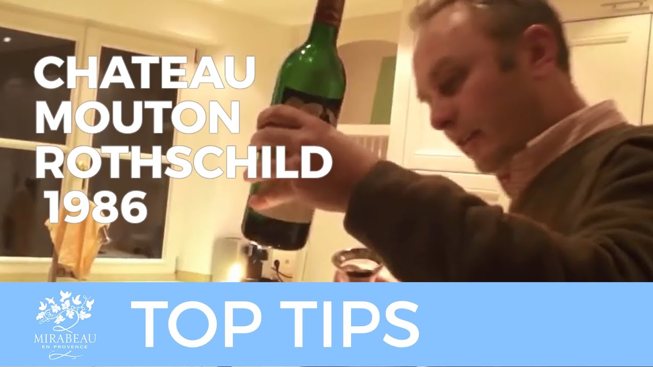 Decanting and tasting Chateau Mouton Rothschild 1986