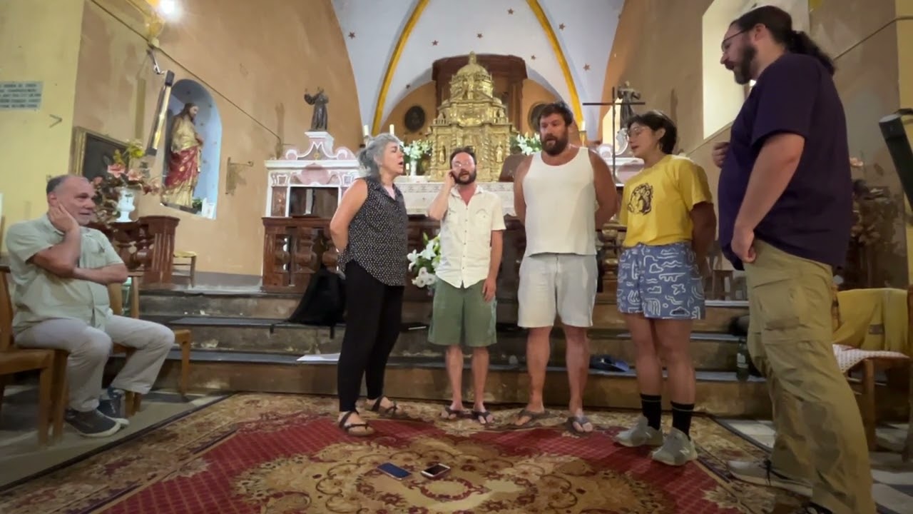 Culomba  singing a Franciscan Agnus Dei, for Jean-Etienne Langianni