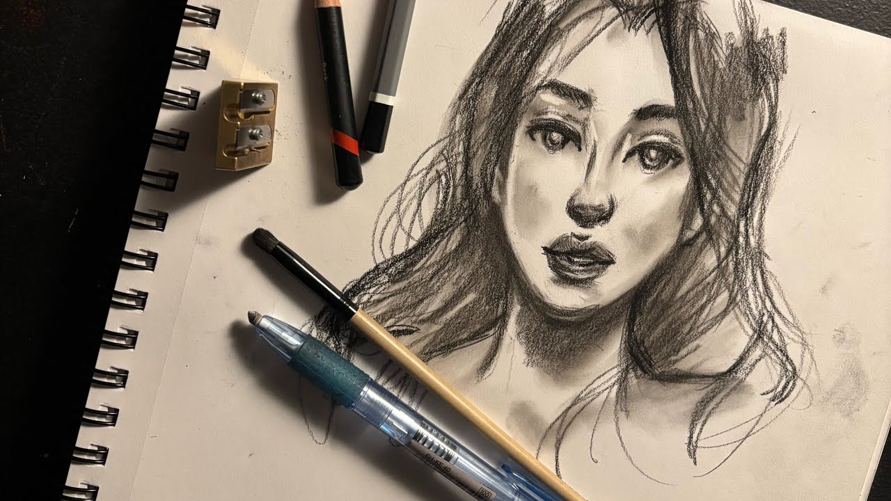 ⭐️ Drawing  PORTRAITS using only TWO guidelines and (almost ￼) NO erasing!! 😉👍￼￼￼
