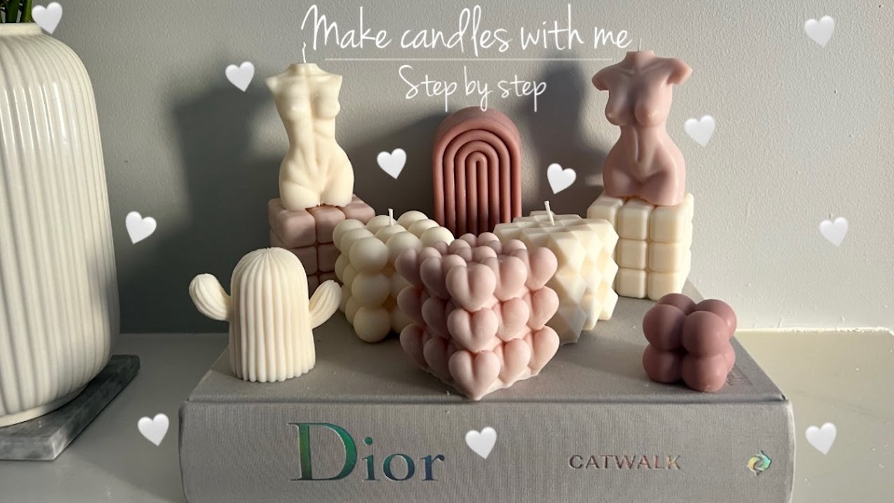 MAKE CANDLES WITH ME AT HOME | CANDLE MAKING FOR BEGINNERS | STEP BY STEP USING SILICONE MOULDS✨