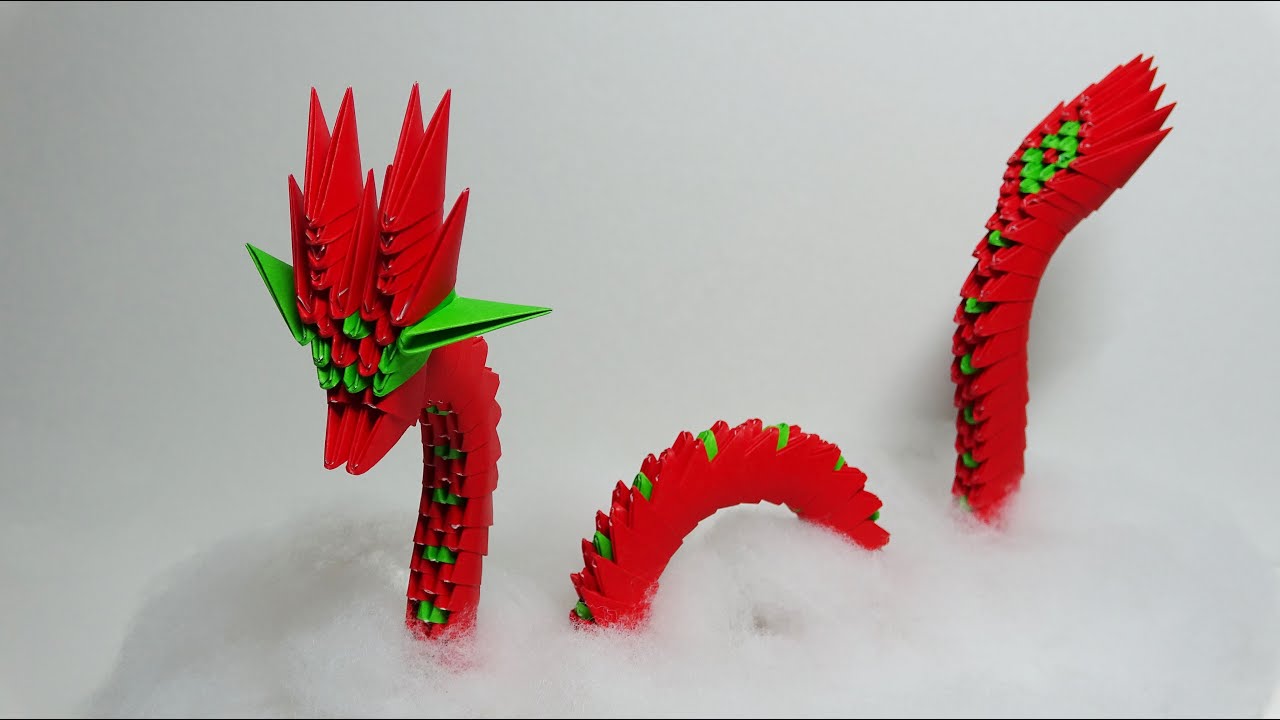 Como hacer un Dragón de origami - Origami 3D ( Dificultad ★★☆☆☆) 2020