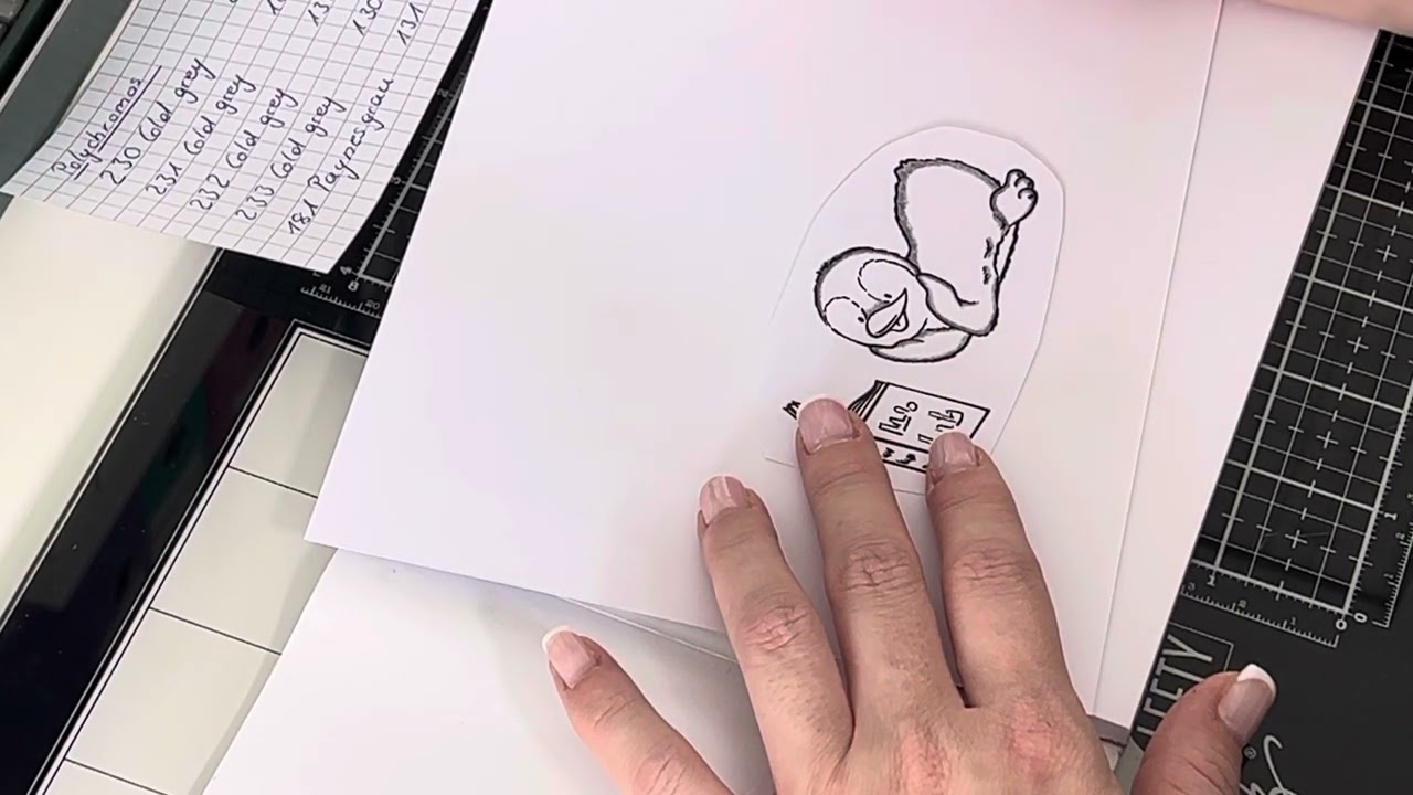 Teil 2 zum Geschenk Lesezeichen carli vom Eindruck motivstempel wird mit polychromos coloriert