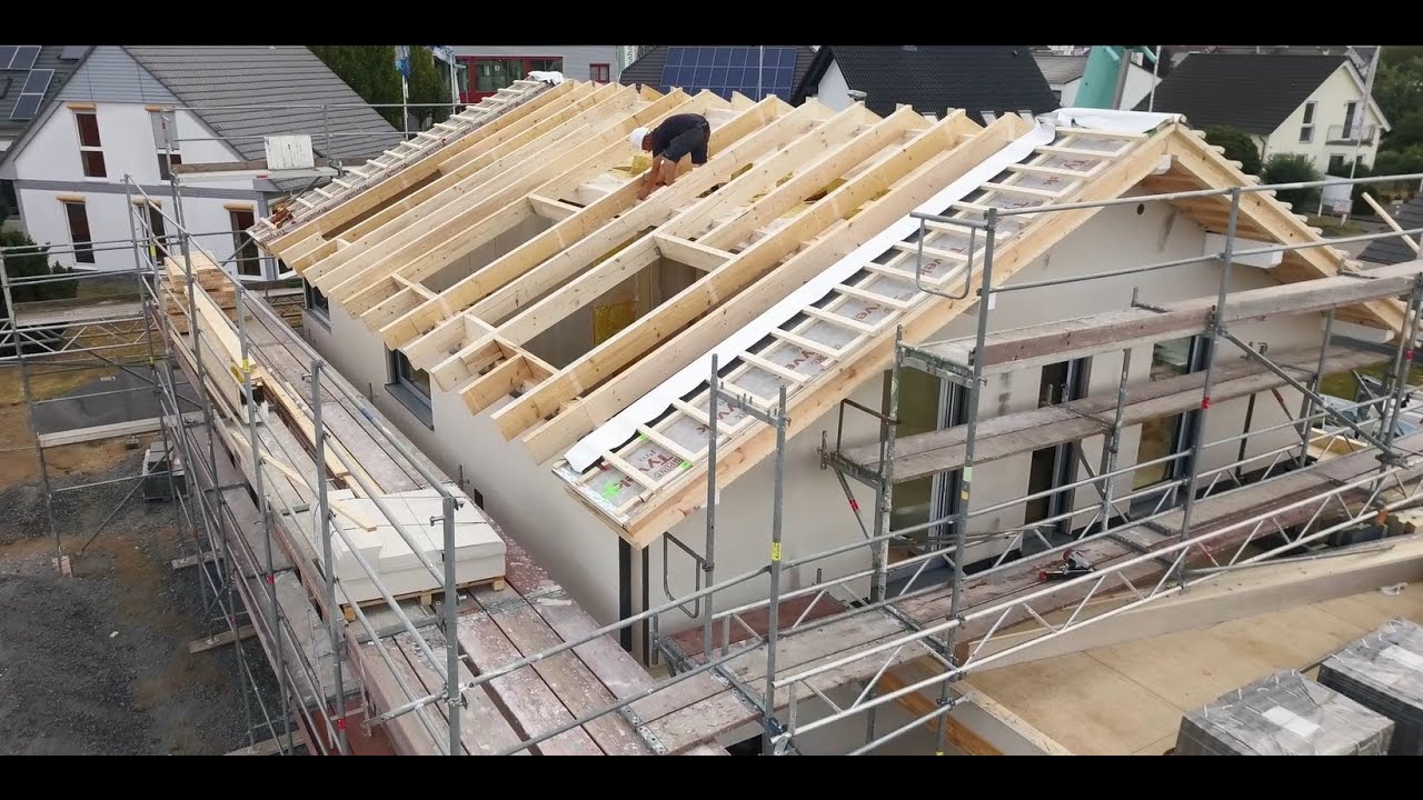 Erlebnis Fertighaus Hausaufstellung von Schwabenhaus