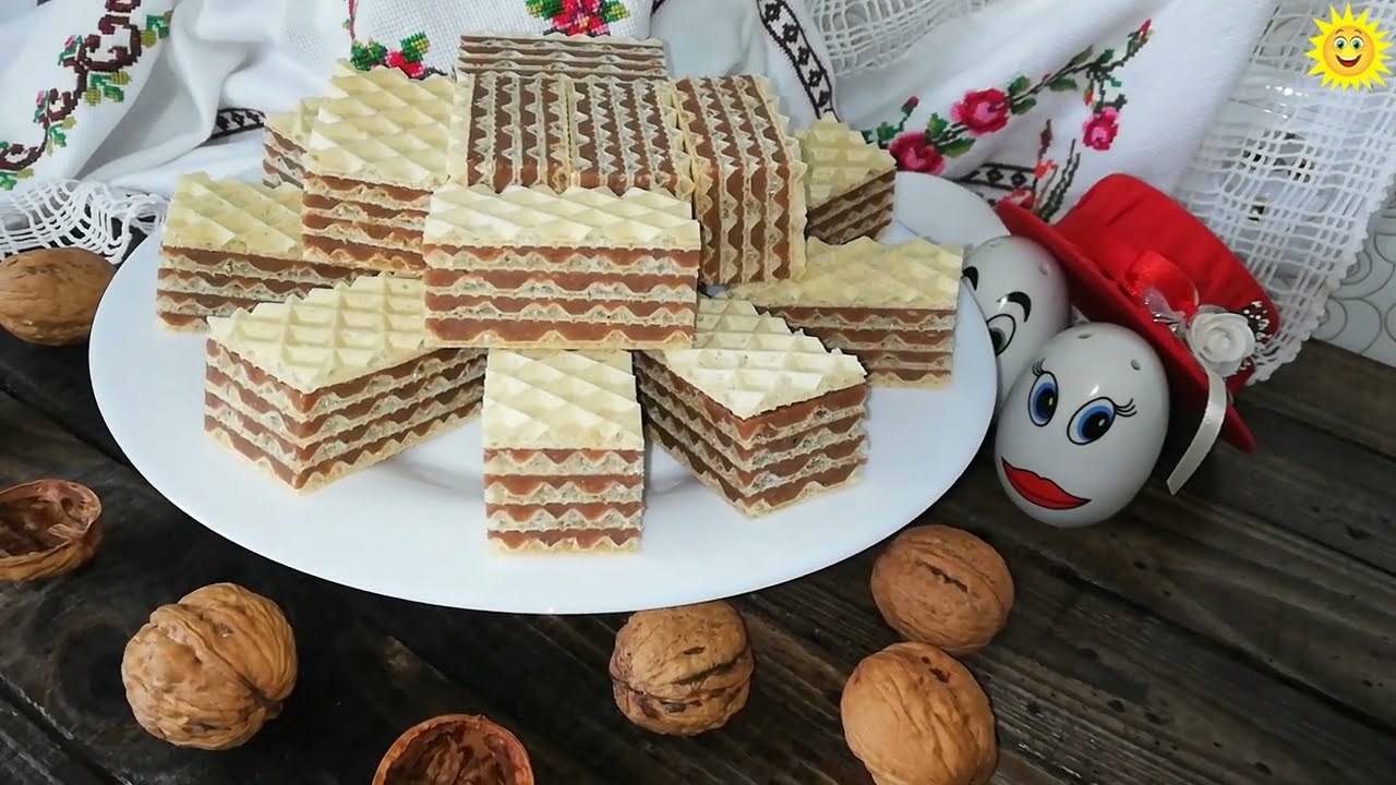 лучшая начинка для вафель с плазмой и молотыми грецкими орехами,