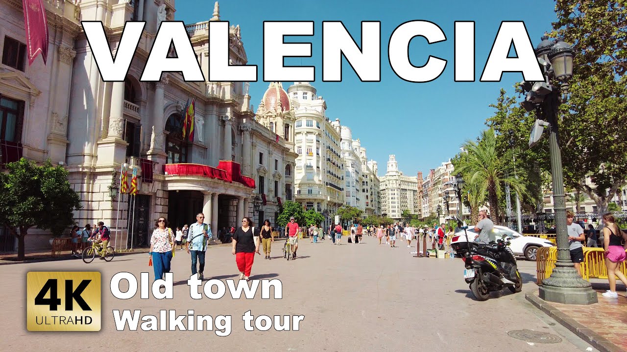 Valencia - Old Town (City Сenter), Spain - Walking tour 2023 [4k 60 fps]