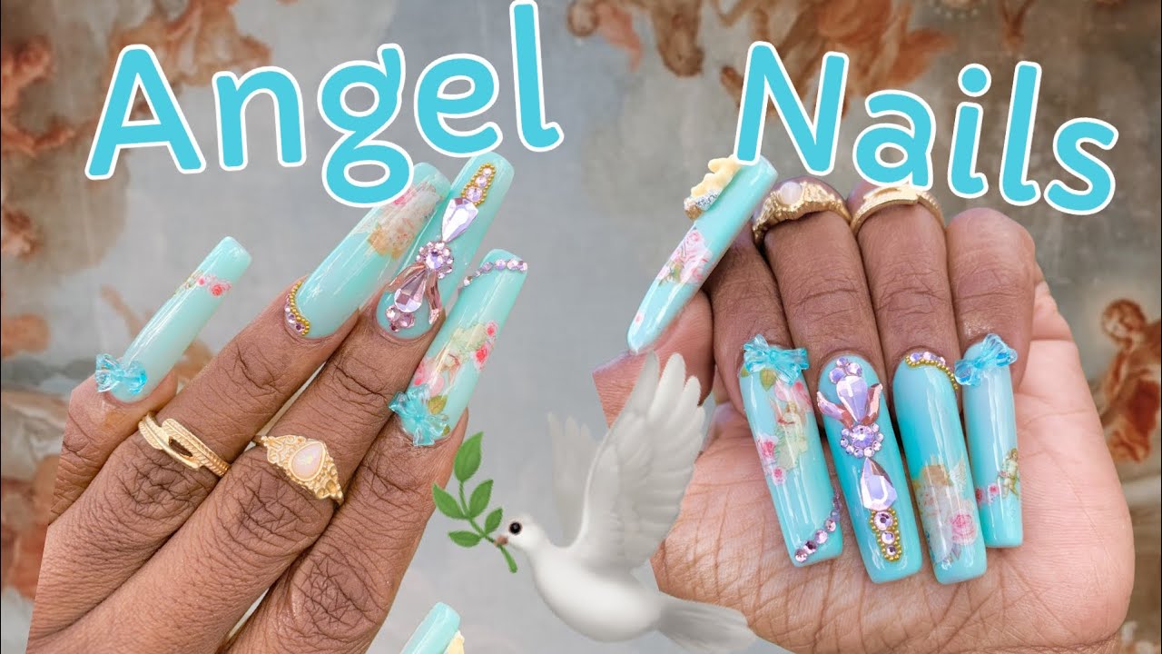 ANGEL NAILS - CHERUB ANGEL NAILS #nails #nailart