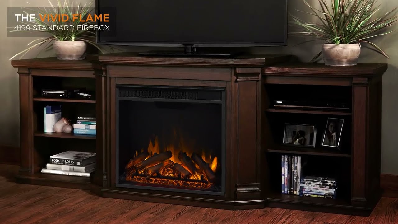 Real Flame Valmont Entertainment Center Electric Fireplace in Chestnut Oak - 7930E-CO