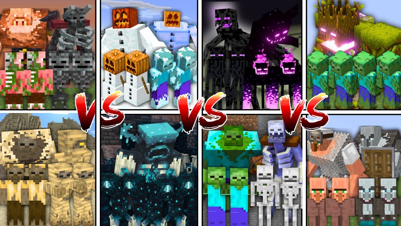 Турнир «Все биомы против биомов» в Minecraft Mob Battle