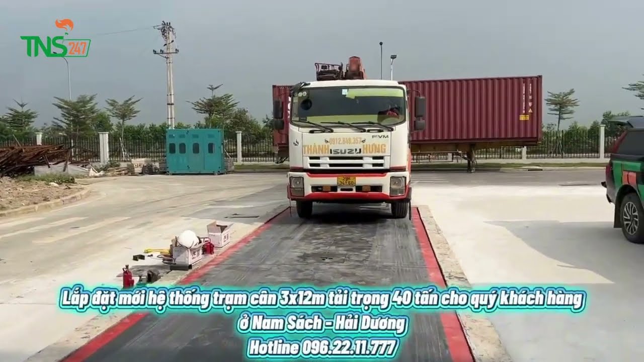 Lắp đặt trạm cân ô tô điện tử 40 tấn kích thước 3m x 12m tại Nam Sách - Hải Dương.Hotline 0962211777