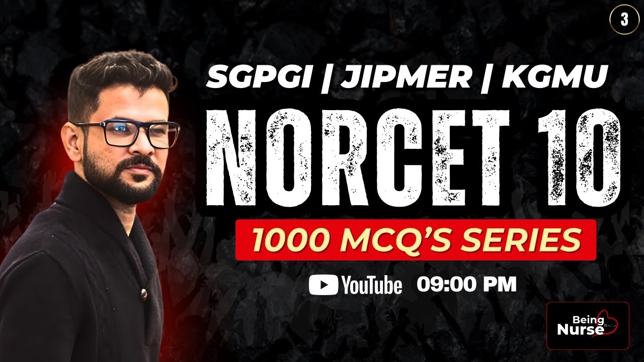 NORCET 10 & Nursing Officer Exams 2026 | Part 3  - Most Important Questions #live #norcet10 #class