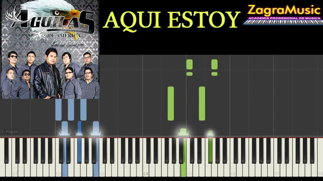 AGUILAS DE AMERICA  - AQUI ESTOY  - TUTORIAL TECLADO - PISTA ST GRATIS