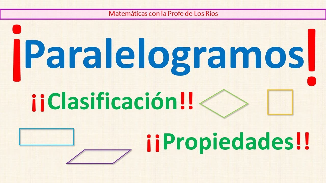 Paralelogramo. Clasificación,  Propiedades, Demostraciones. Cuadrado, Rombo, Rectángulo y Romboide.