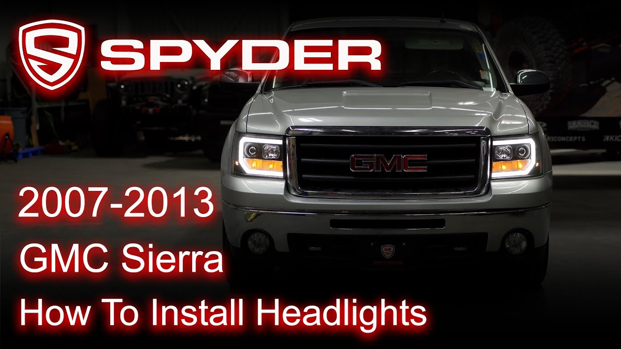Spyder Auto Installation: 2007-2013 GMC Sierra Platinum Headlight