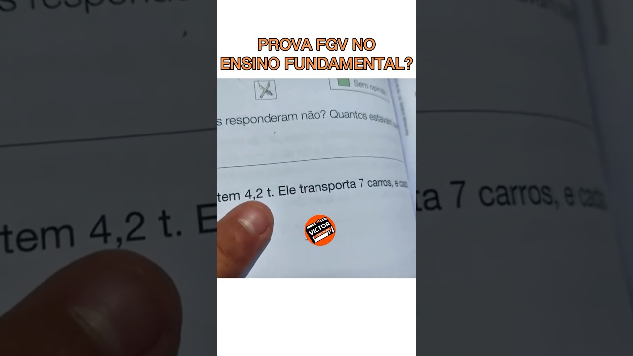 A FGV est&aacute; aplicando prova no ensino fundamental? #concurso #concursos