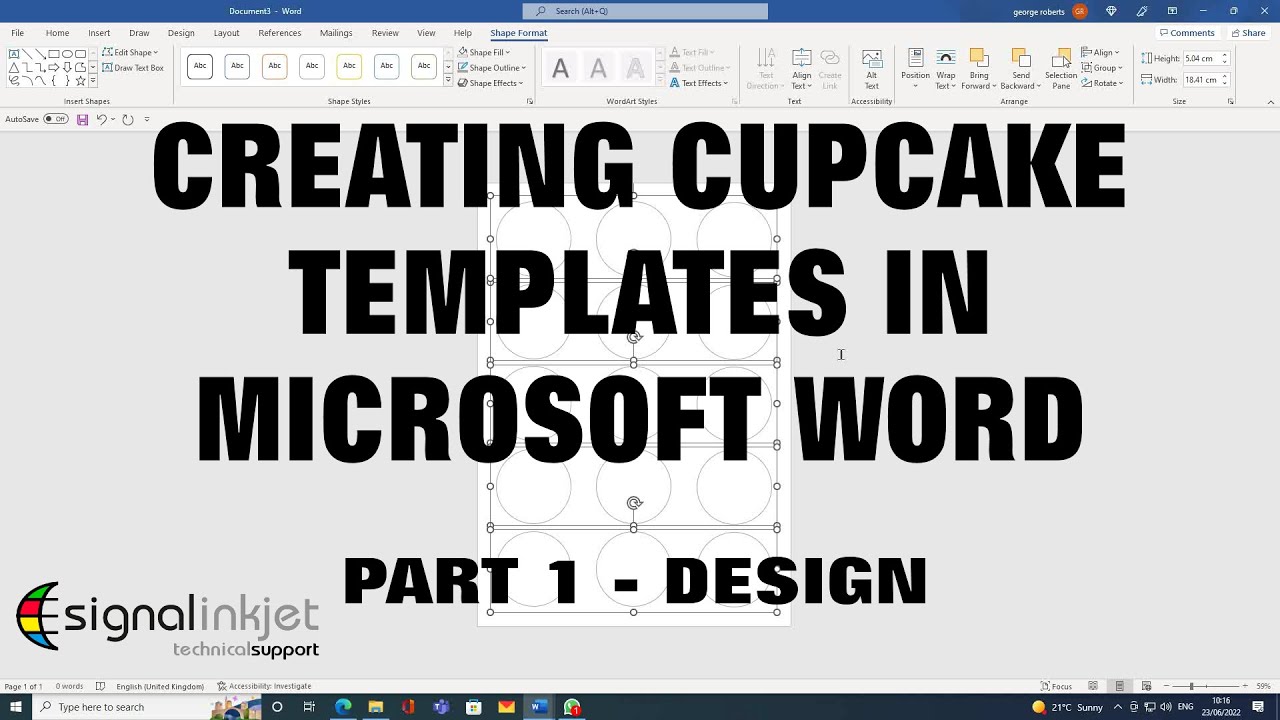 CREATING CUPCAKE TEMPLATES IN MICROSOFT WORD - PART 1 - DESIGN