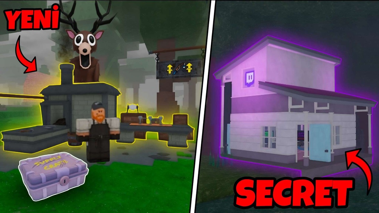YENİ ATEŞ GÜNCELLEMESİ VE GİZLİ EV!! - Roblox Ormanda 99 Gece
