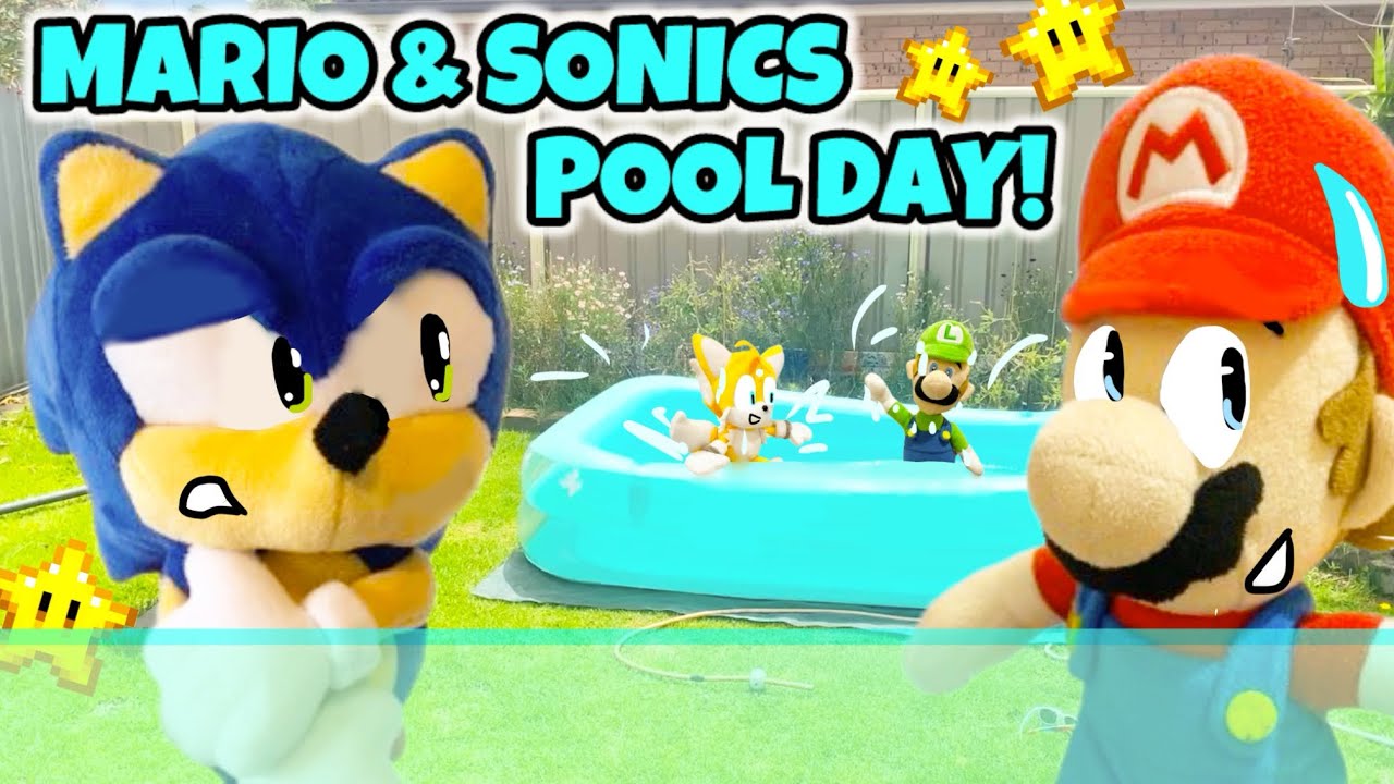 Mario & Sonics Pool Day! - MarioSonicBros 