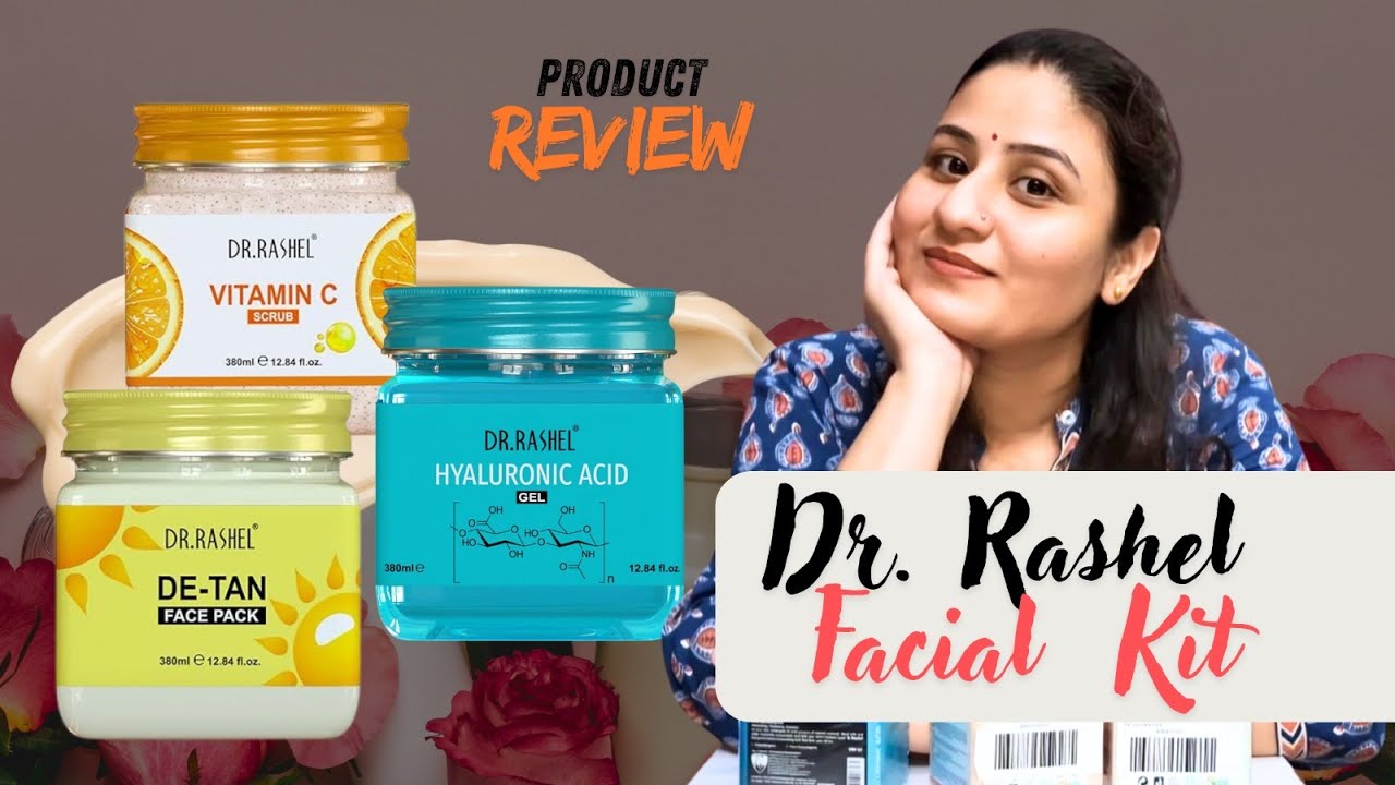 Dr. Rashel D-TAN face pack l Facial Kit l Vitamin C Scrub l Hyaluronic Acid Gel for massage l Glow