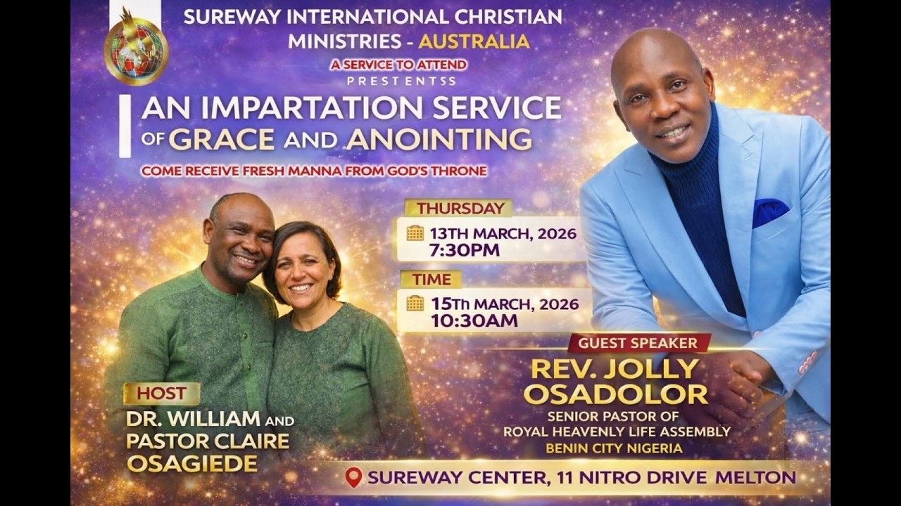 Bishop Jolly Osadolor Preaching at Sureway Ministries Australia