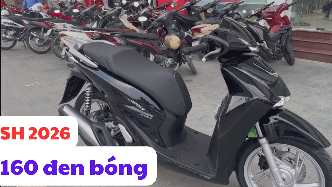Sh 2026 bản 160 m&agrave;u đen b&oacute;ng. Review Sh 2026 160 phi&ecirc;n bản ti&ecirc;u chuẩn phanh CBS. #sh2026 #sh160 