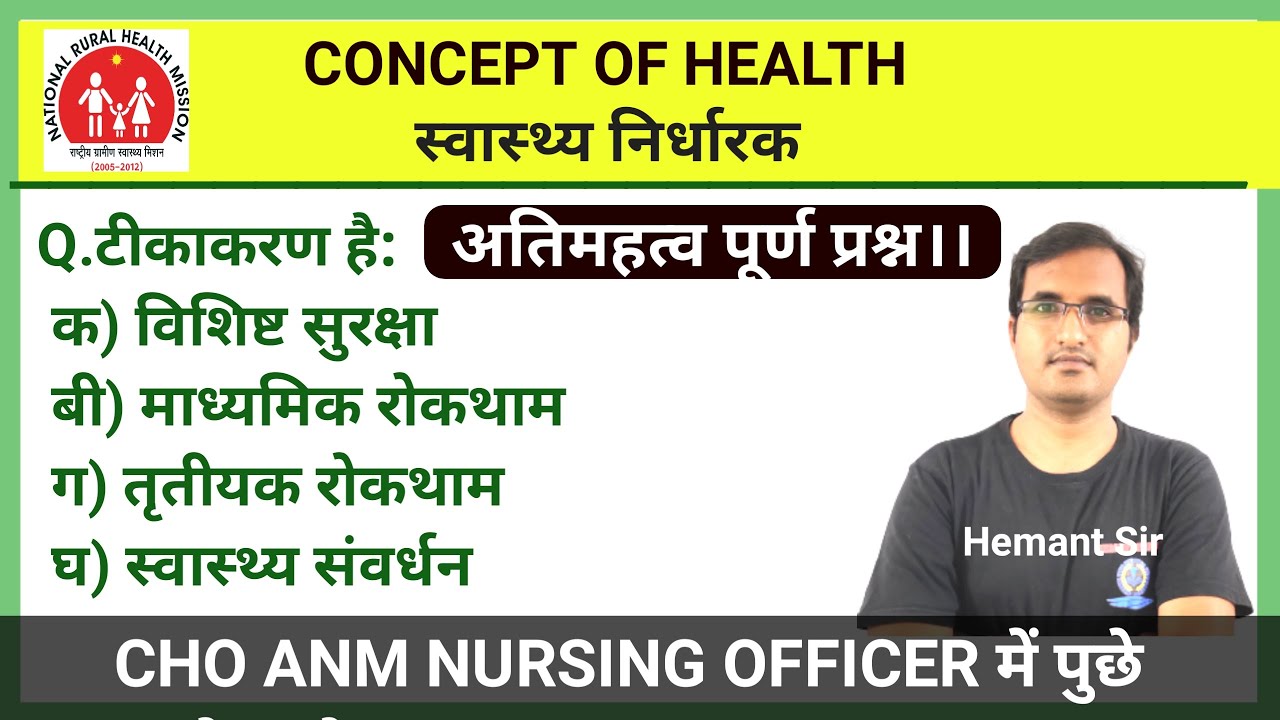 CONCEPT OF HEALTH || WATER SANITATION| NURSING STAFF NURSE||CHO 2022|| CHO & ANM|