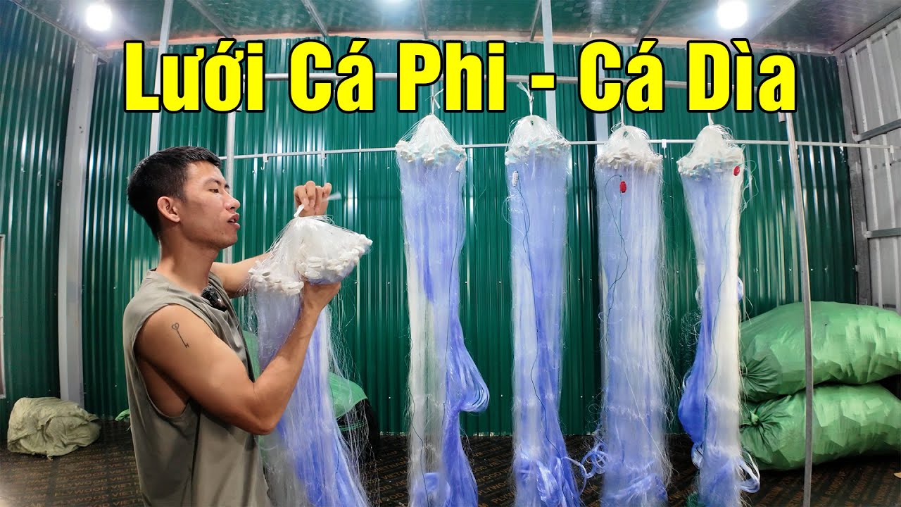 Lưới Đ&aacute;nh C&aacute; Phi - C&aacute; D&igrave;a - C&aacute; Th&aacute;c L&aacute;c | Cao 1m2 - Mắt 6cm Sợi 15 #480k || Zalo: 0396.23.9999