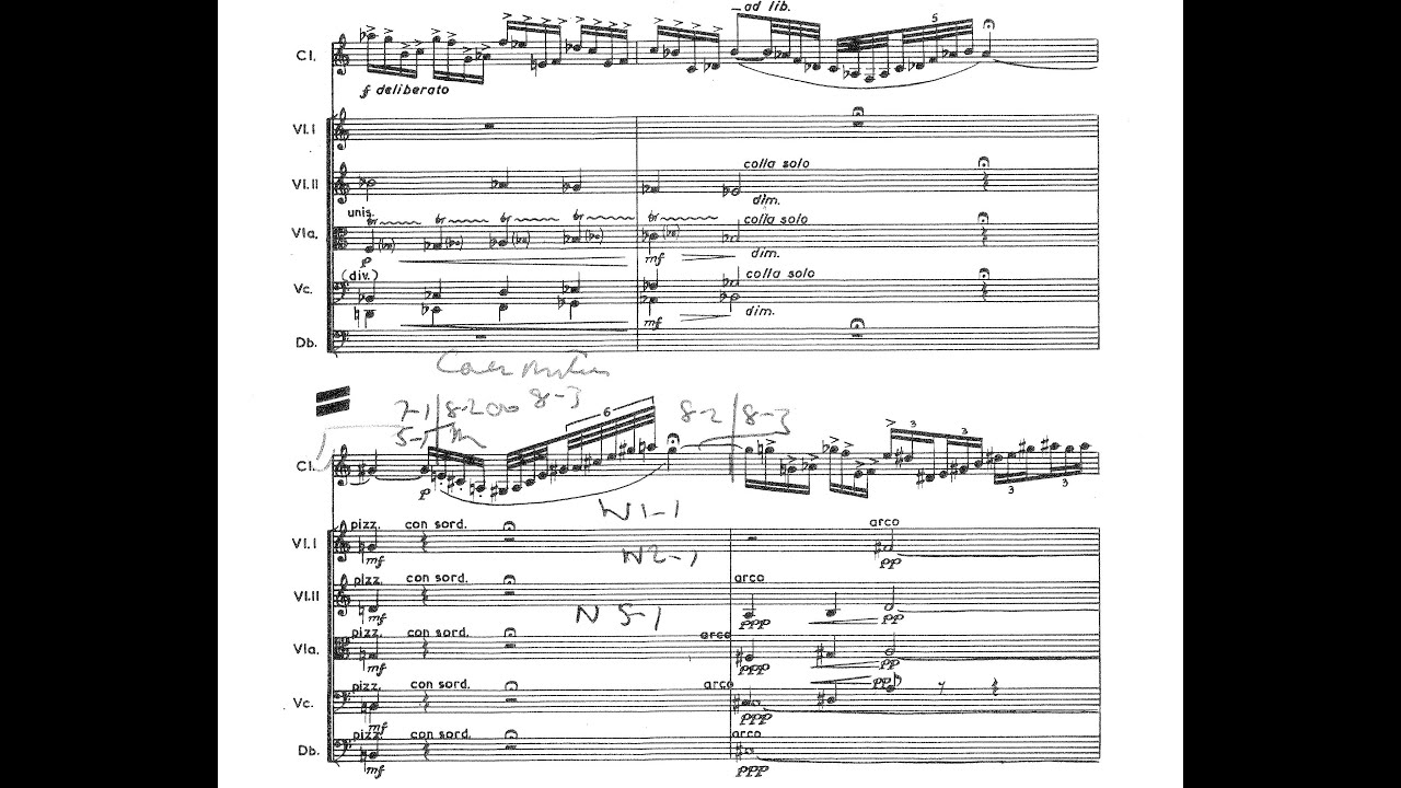 Gerald Finzi - Concerto for Clarinet and String Orchestra, Op. 31 (1948-49) [Score-Video]