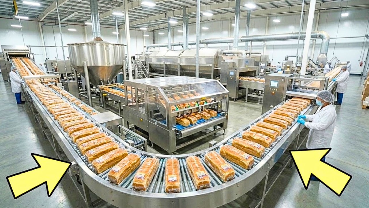 How It's Made the Mass Production of Sliced Bread in Mega Factory