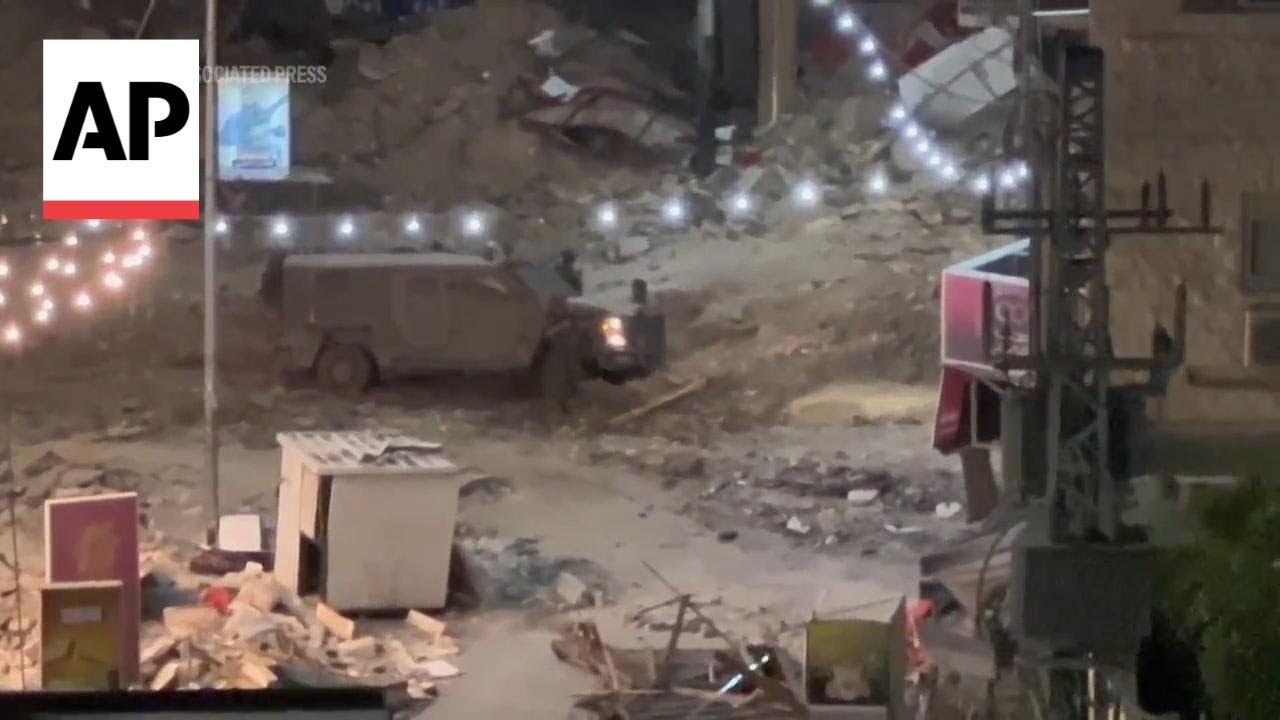 Palestinian protesters and Israeli soldiers clash in Jenin, West Bank