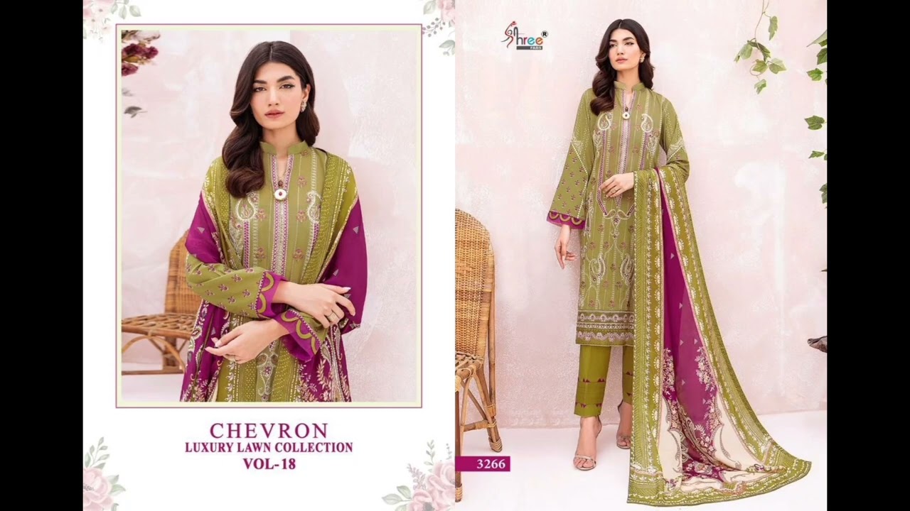 Shree Fabs Chevron Luxury Lawn Collection Vol 18 Lawn Dress Material&nbsp;