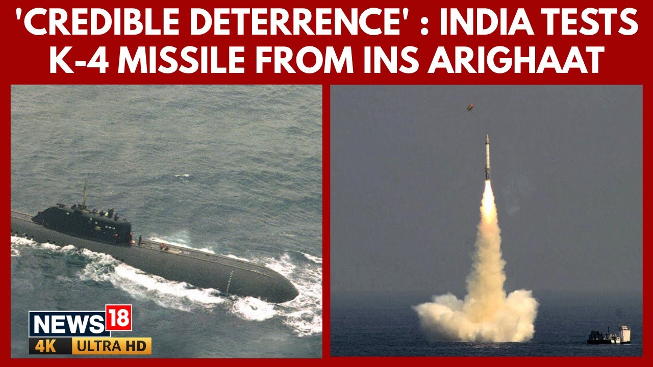 Индия провела испытание ядерной ракеты К-4 с борта авианосца INS Arighat, дальность действия сост...