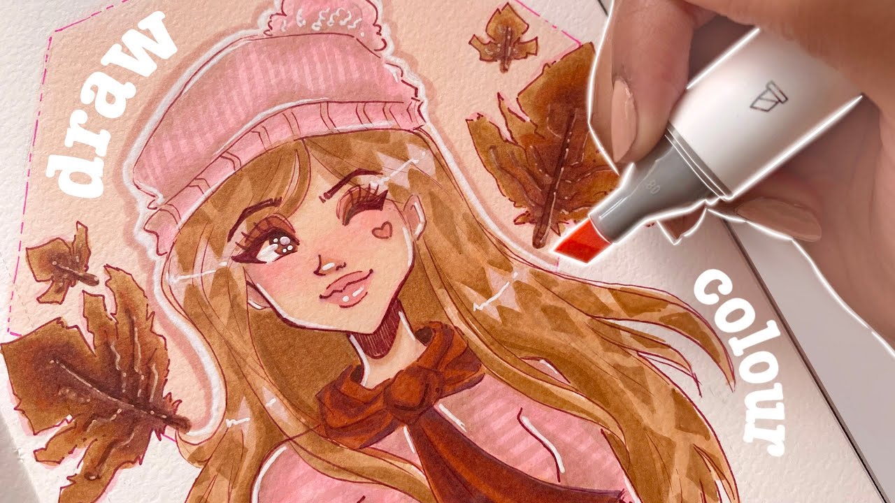 🍁 Draw Along ~ Marker Process With New Ohuhu Kaala Skintone Markers ✨