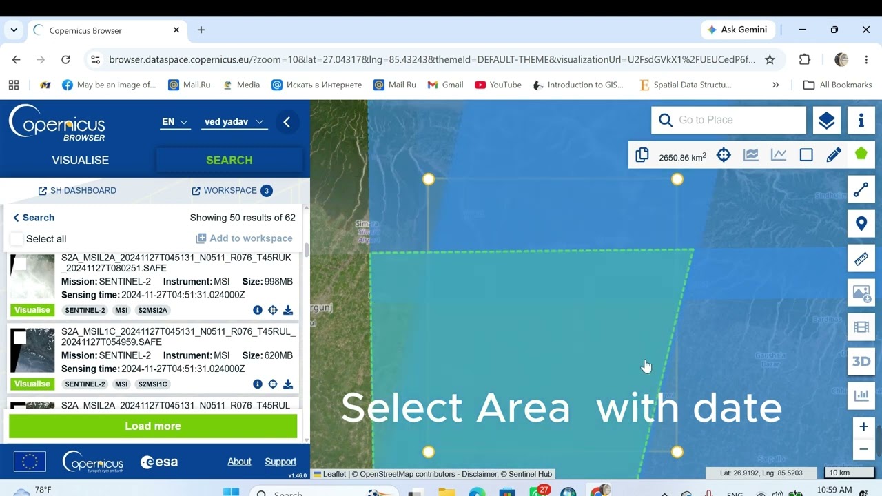 Sentinel 2 images
