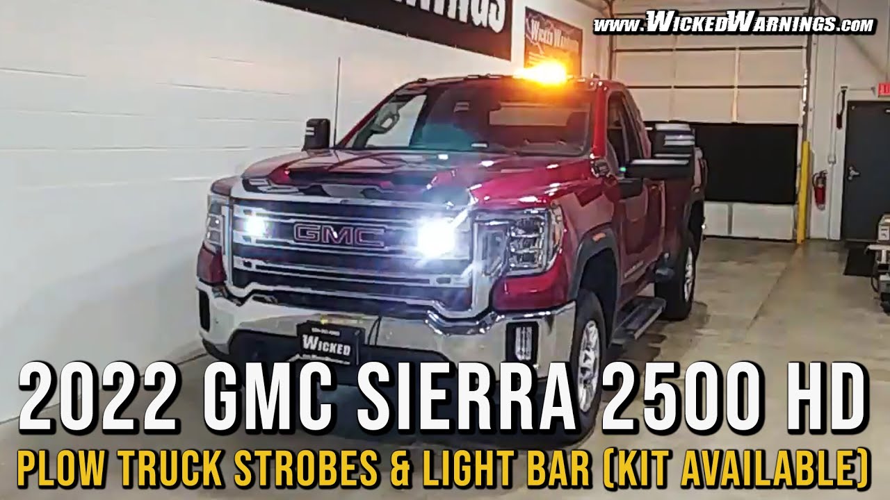 2022 GMC Sierra 2500 HD Plow Truck Strobe Lights with Light Bar