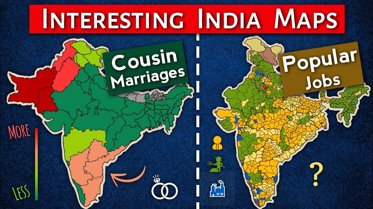 Interesting Maps of India In Hindi | Cousin Marriages In India | Most Popular Jobs In India