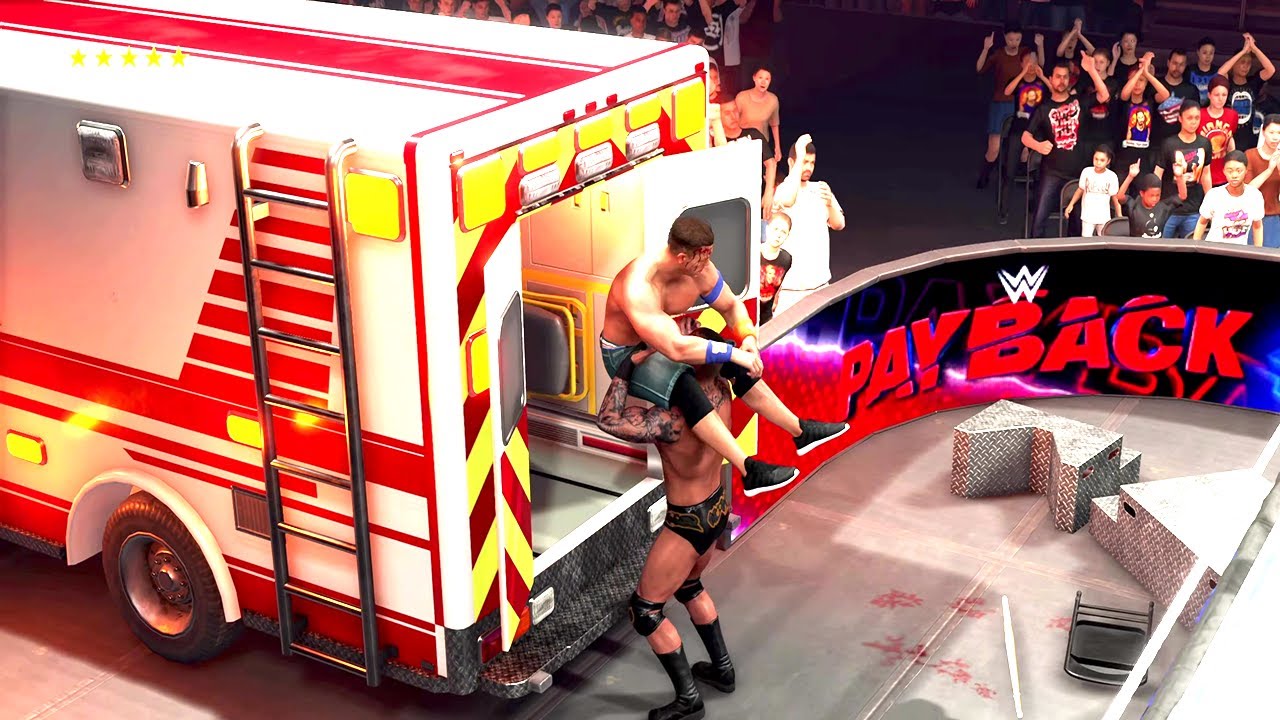 WWE 2K24 John Cena vs Randy Orton Intense Ambulance Match Showdown | Payback
