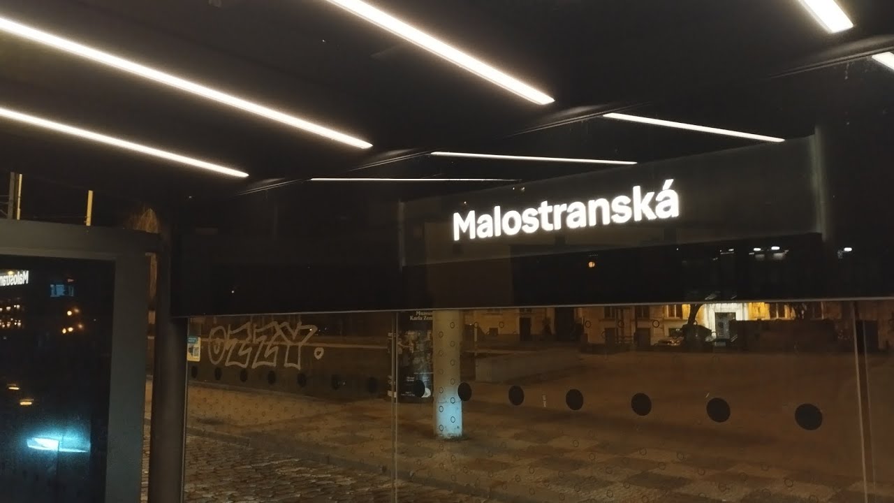 Malostranská - tram stop/metro station - a square area under the castle
