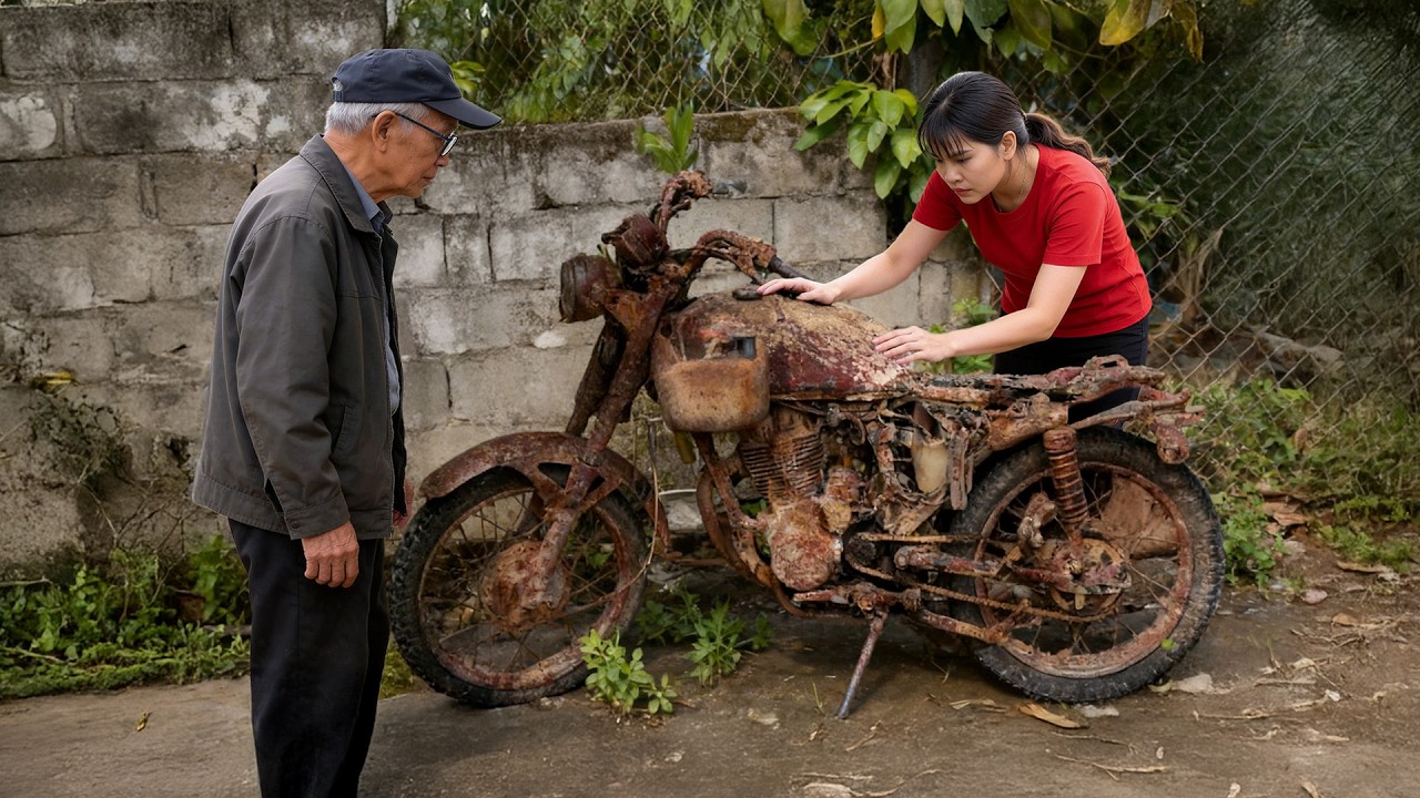 FULL VIDEO: Girl Takes on the Challenge of Restoring an Old Man's Abandoned SYM Wolf Classic