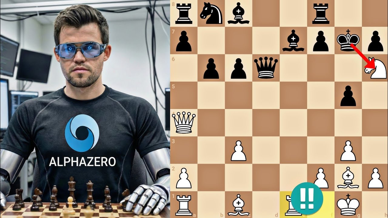 AlphaZero жертвует ВСЕМ ради охоты на Короля!