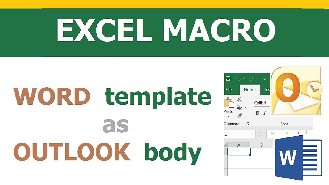 Bulk Emails | Word template as Outlook Body | Excel macro(vba)