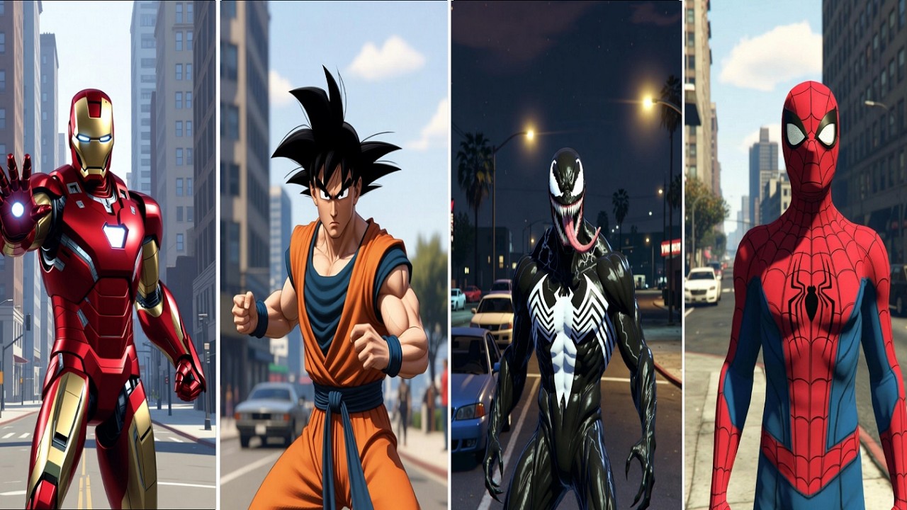 SUPERHERO MEGA BATTLE #38: IRONMAN vs GOKU vs VENOM vs SPIDER-MAN - Marvel & DC Epic Fight